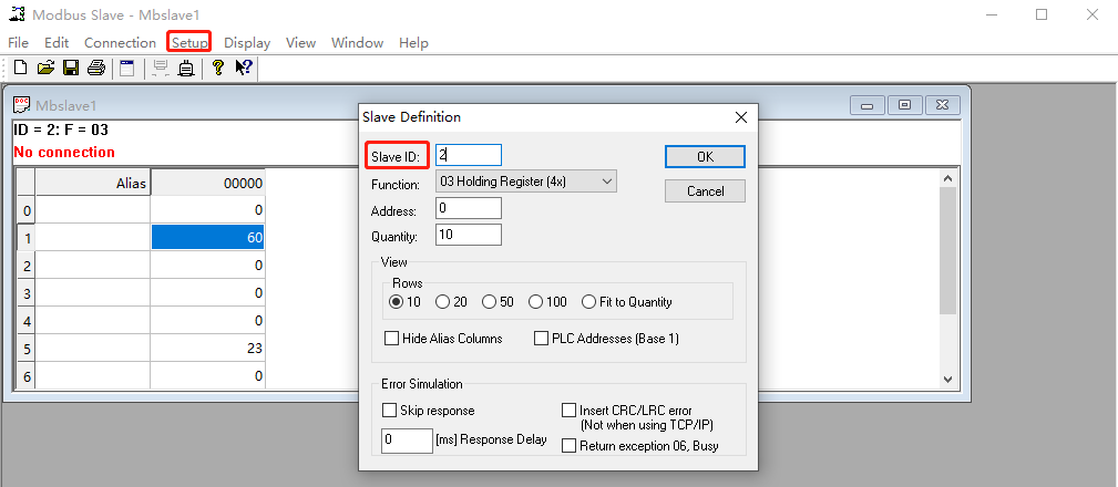 Cài đặt Device2 Modbus TCP